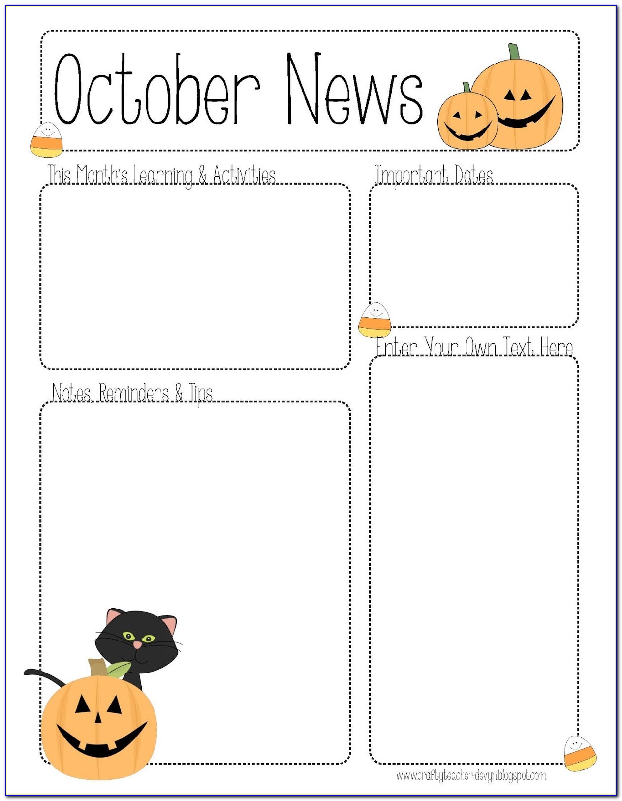 Free October Preschool Newsletter Templates