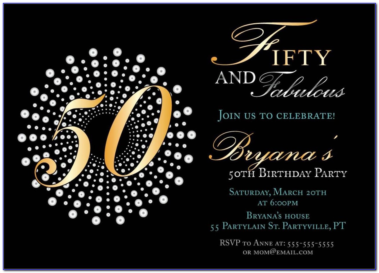 Free Online 50th Birthday Invitation Templates