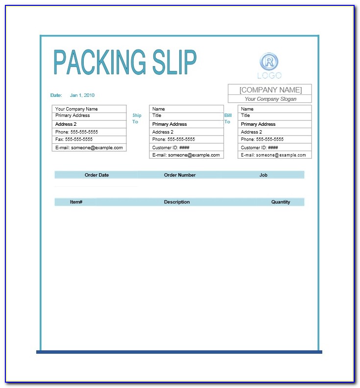 Free Packing Slip Template For Mac