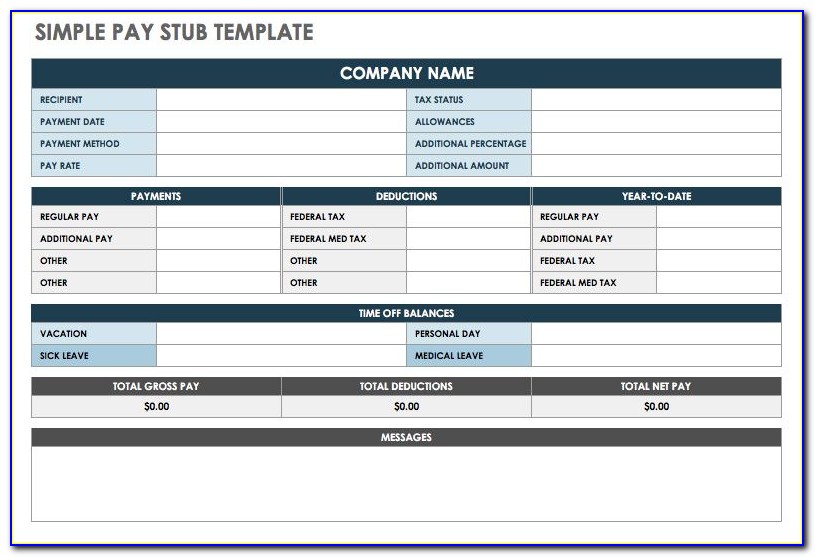 Free Pay Stubs Templates Online