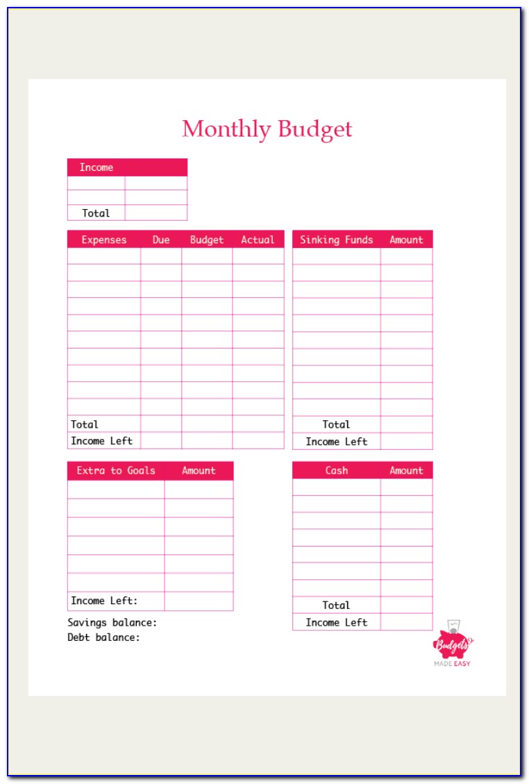 Free Personal Budget Template South Africa