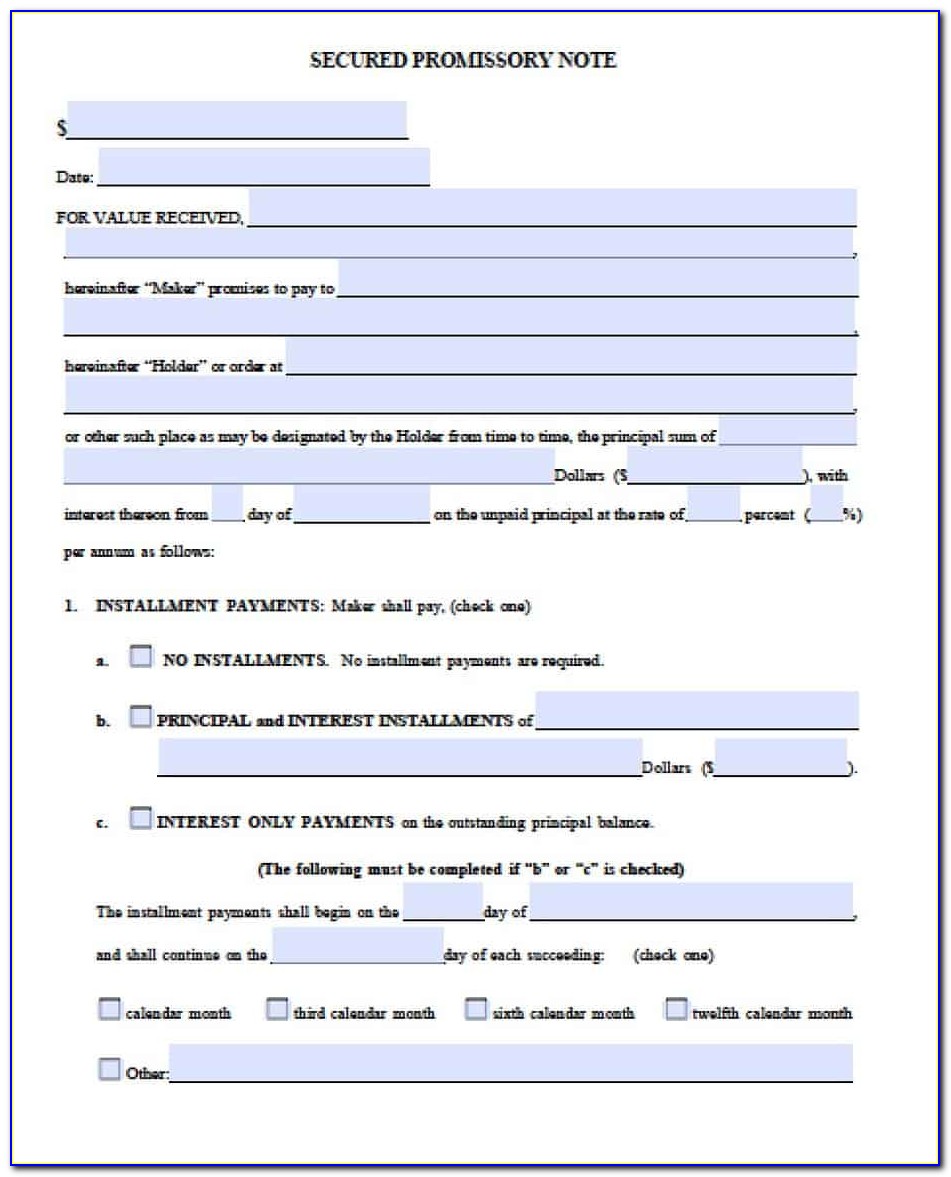 Free Personal Promissory Note Template