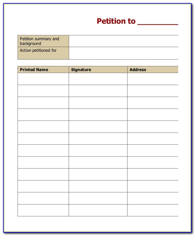 Free Petition Template Pdf