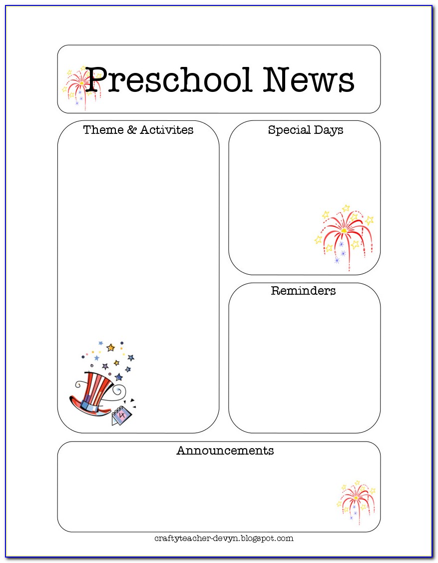 Free Preschool Newsletter Template Microsoft Word