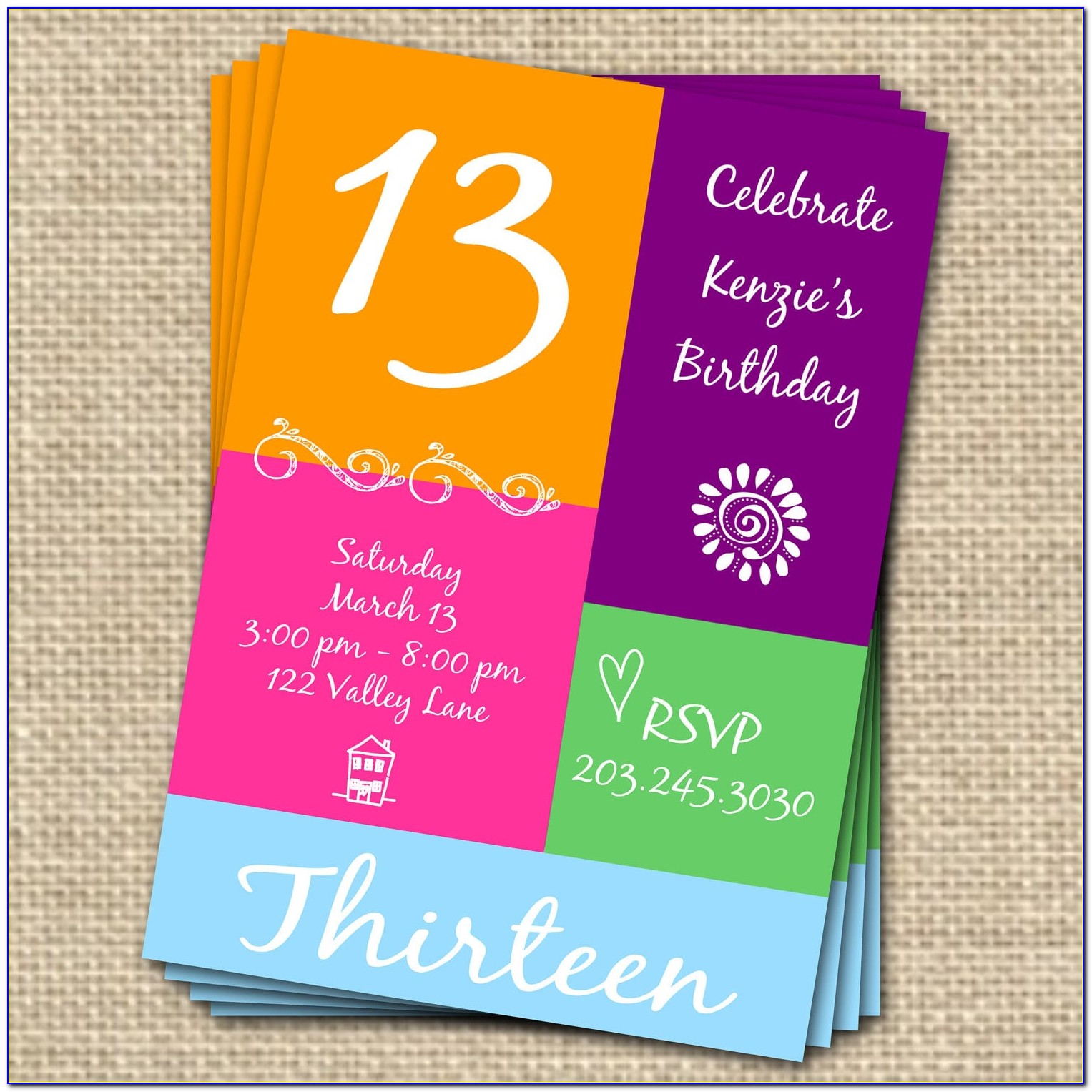 Free Printable 13th Birthday Invitation Templates