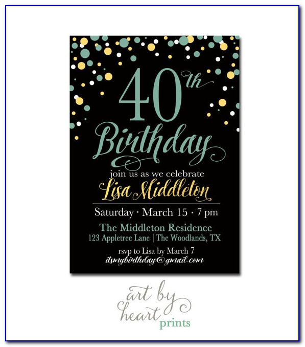 Free Printable 40th Birthday Party Invitation Templates