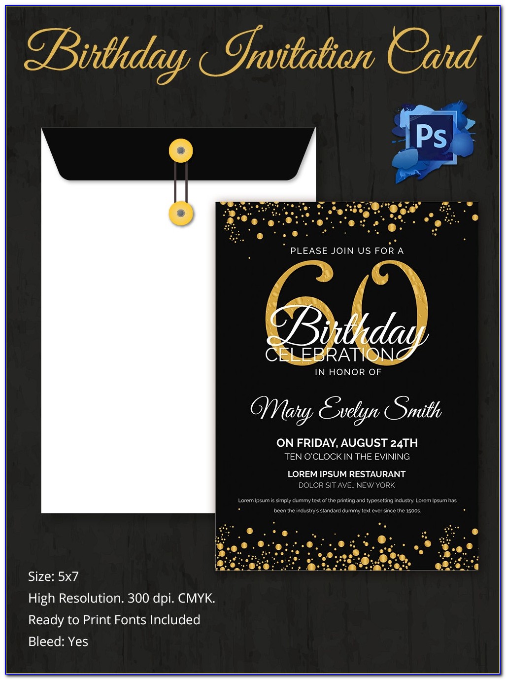 Free Printable 60th Birthday Invitation Templates