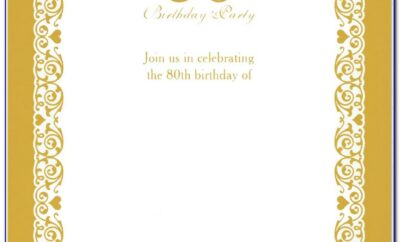 Free Printable 80th Birthday Invitations Templates