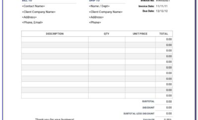 Free Printable Billing Invoice Forms