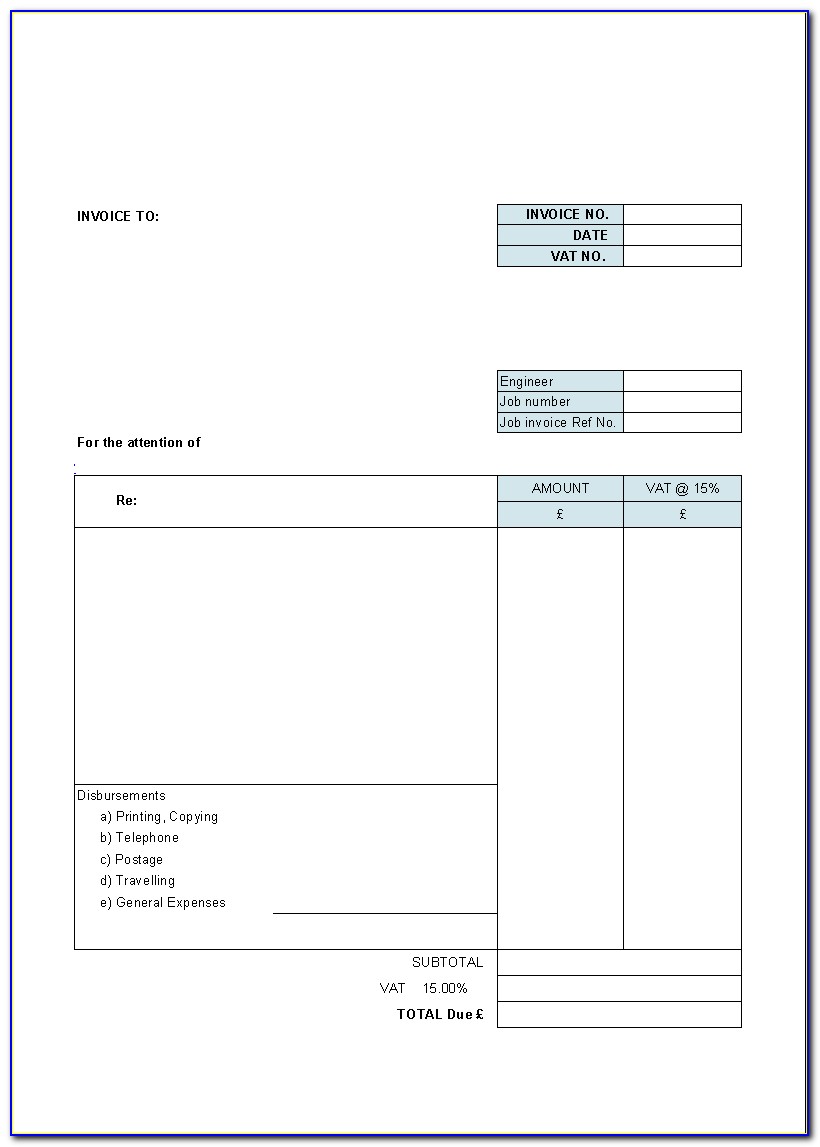 Free Printable Billing Invoices Templates