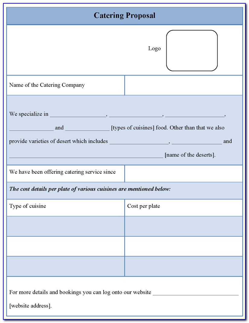 Free Printable Catering Contract Forms