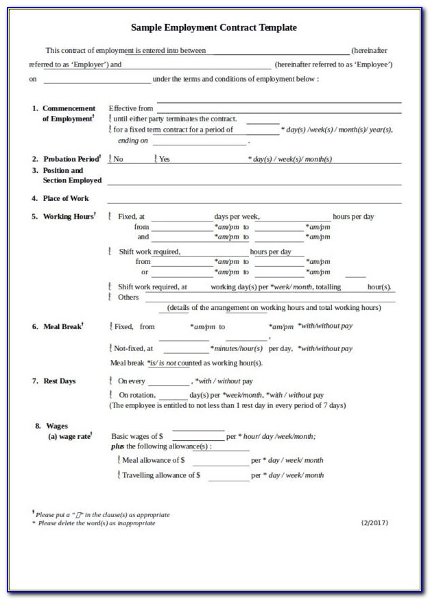 Free Printable Contracts For Contractors