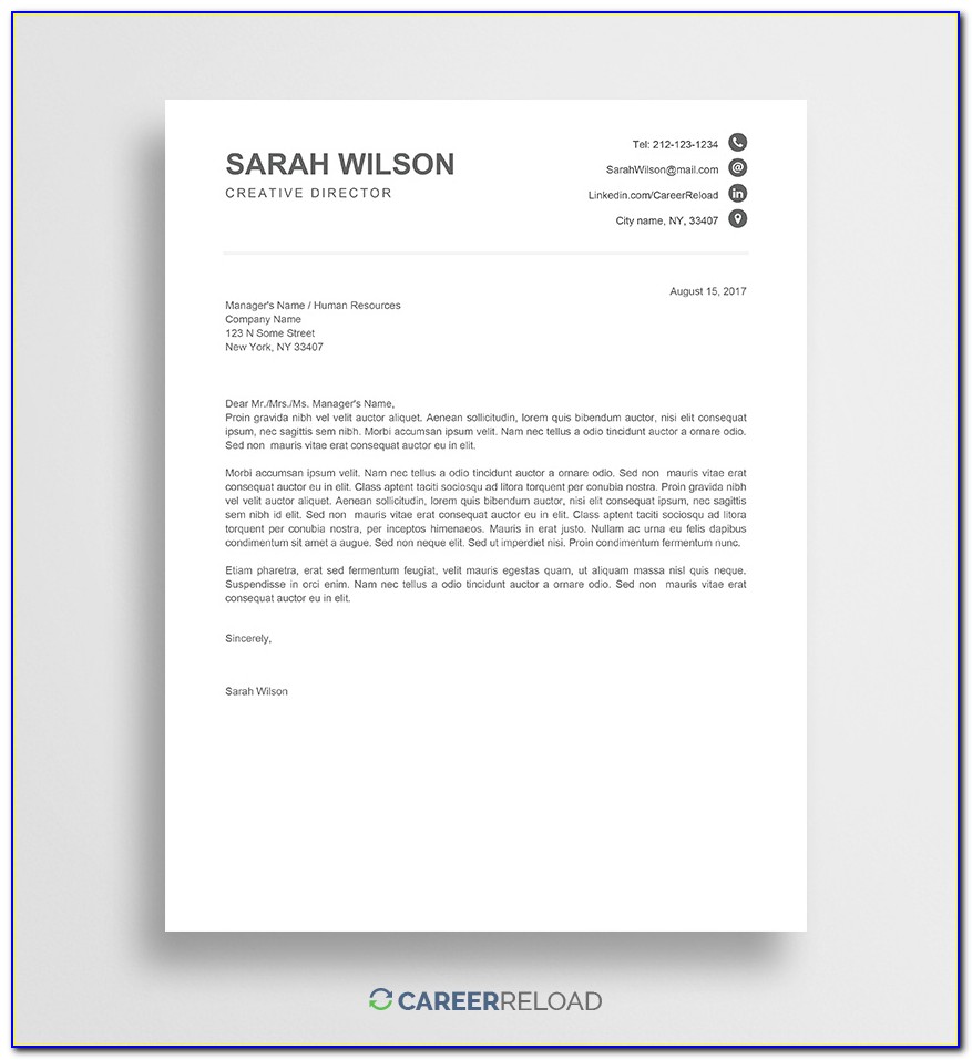 Free Printable Cover Letter Templates