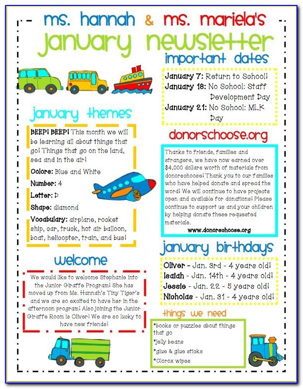 Free Printable Daycare Newsletter Templates