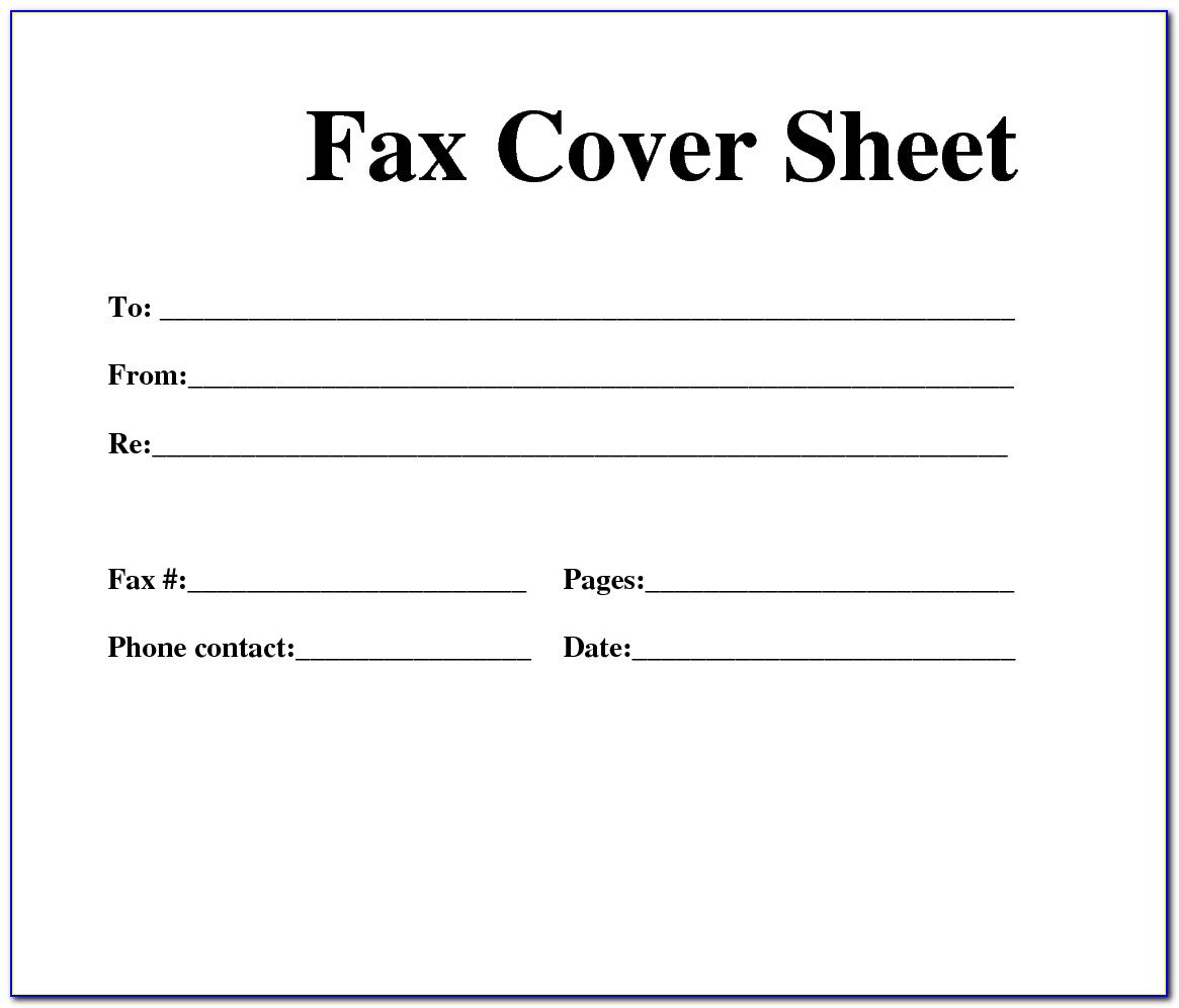 Free Printable Fax Cover Sheet No Download