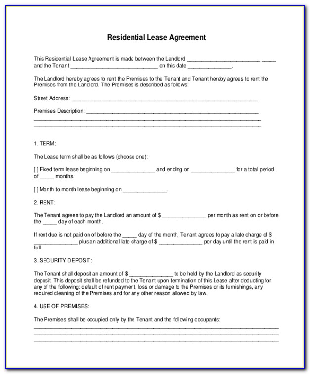 Free Printable Rental Agreement Template