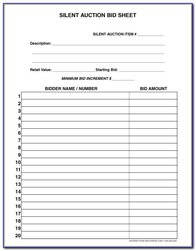 Free Printable Silent Auction Display Templates
