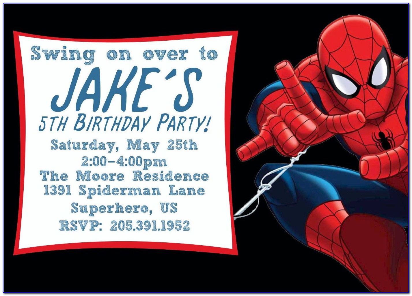 Free Printable Spiderman Birthday Invitation Templates