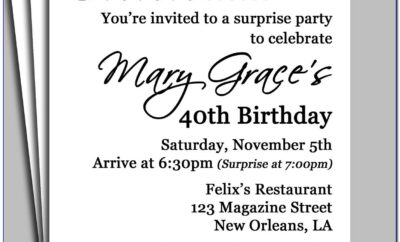 Free Printable Surprise Birthday Invitations Template