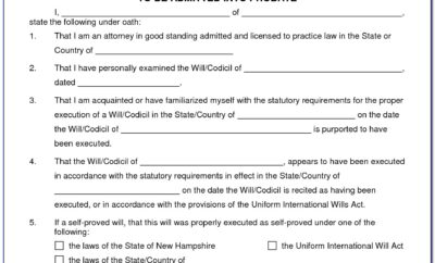 Free Printable Templates For Wills