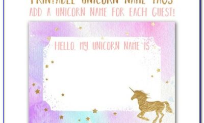 Free Printable Unicorn Name Tag Template