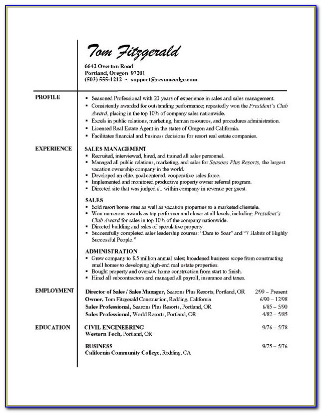 Free Professional Resume Template Indesign