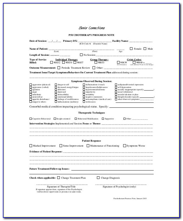 Free Psychotherapy Forms Templates