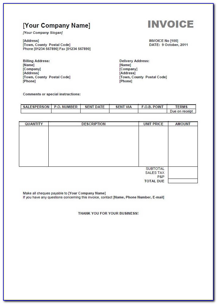 Free Receipt Template Word Doc