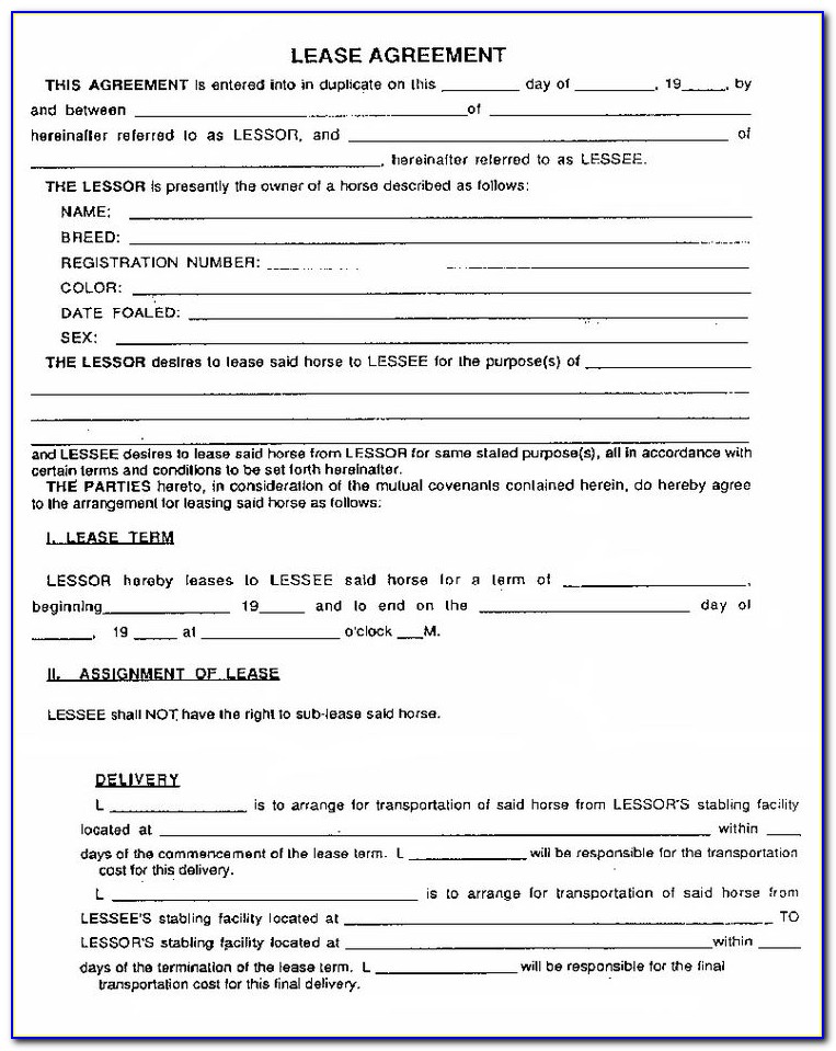 Free Rental Lease Agreement Forms And Templates