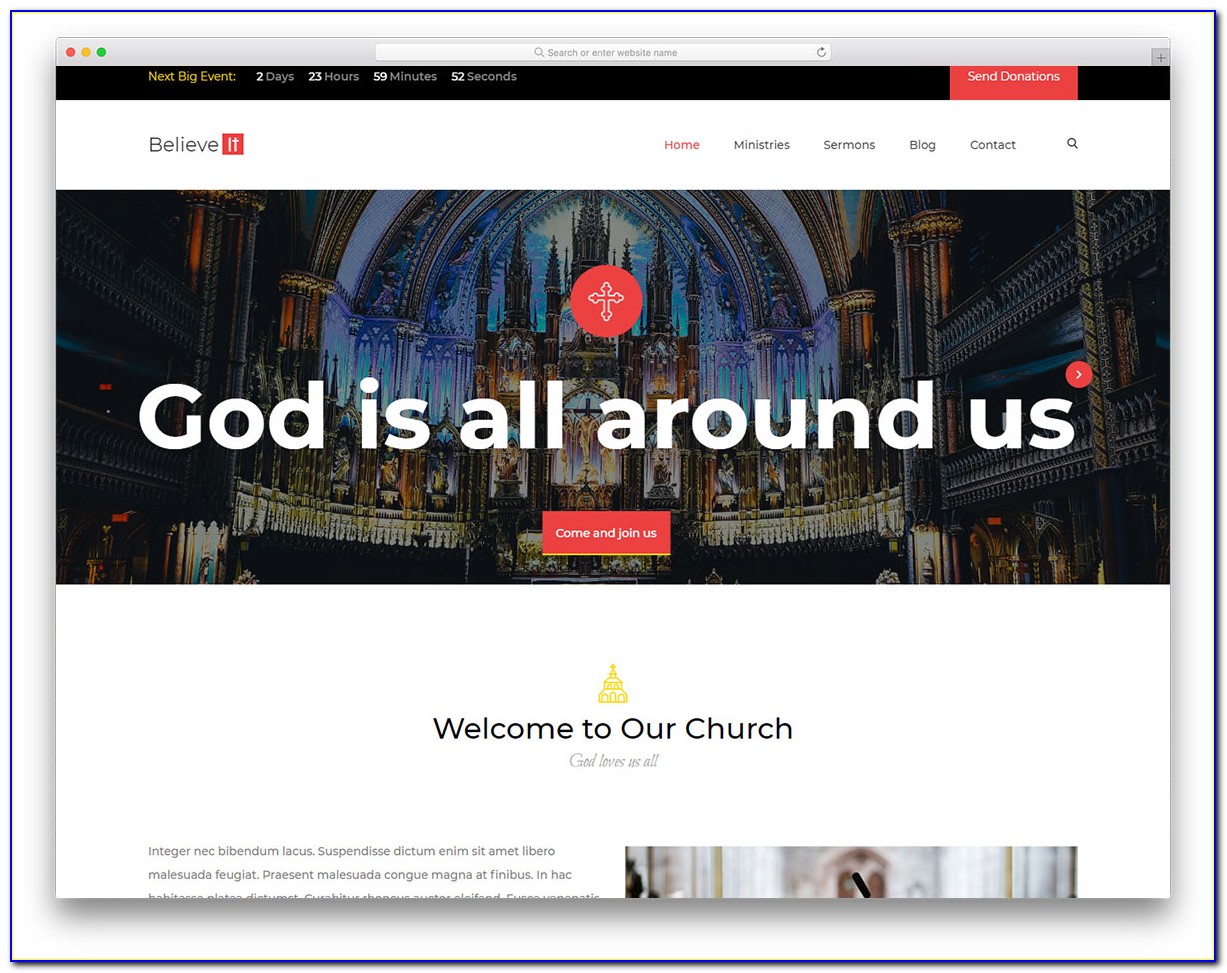 Free Responsive Church Website Templates Download