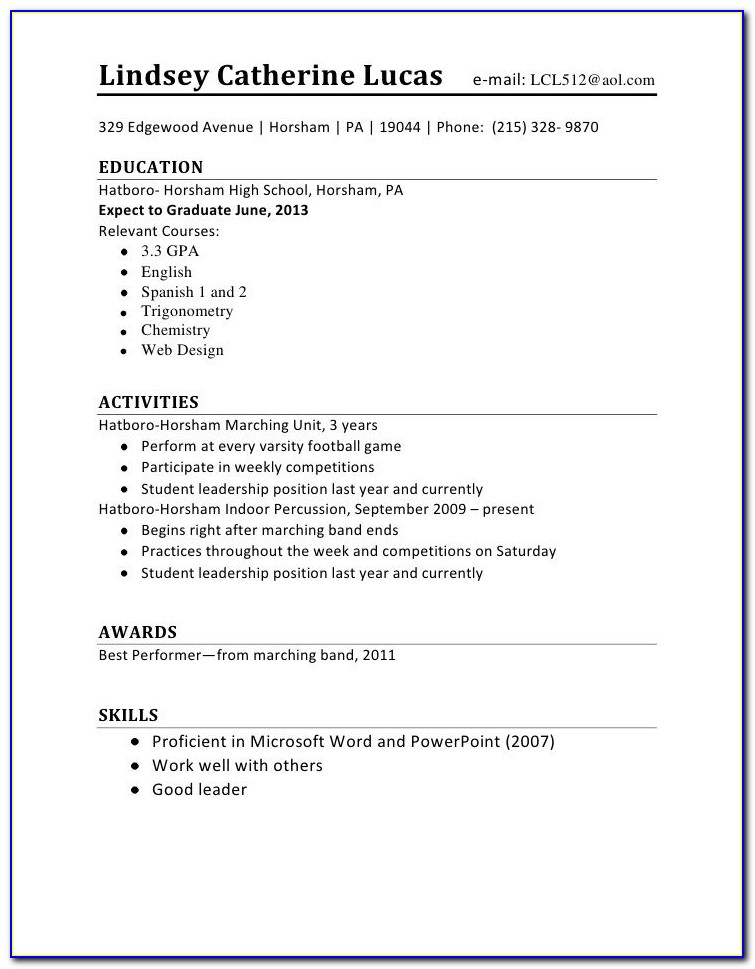 Free Resume Templates For First Time Job Seekers