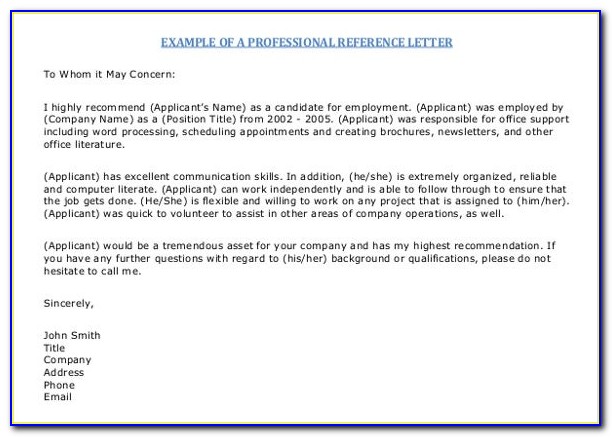 Free Sample Letters Of Recommendation For Teachers