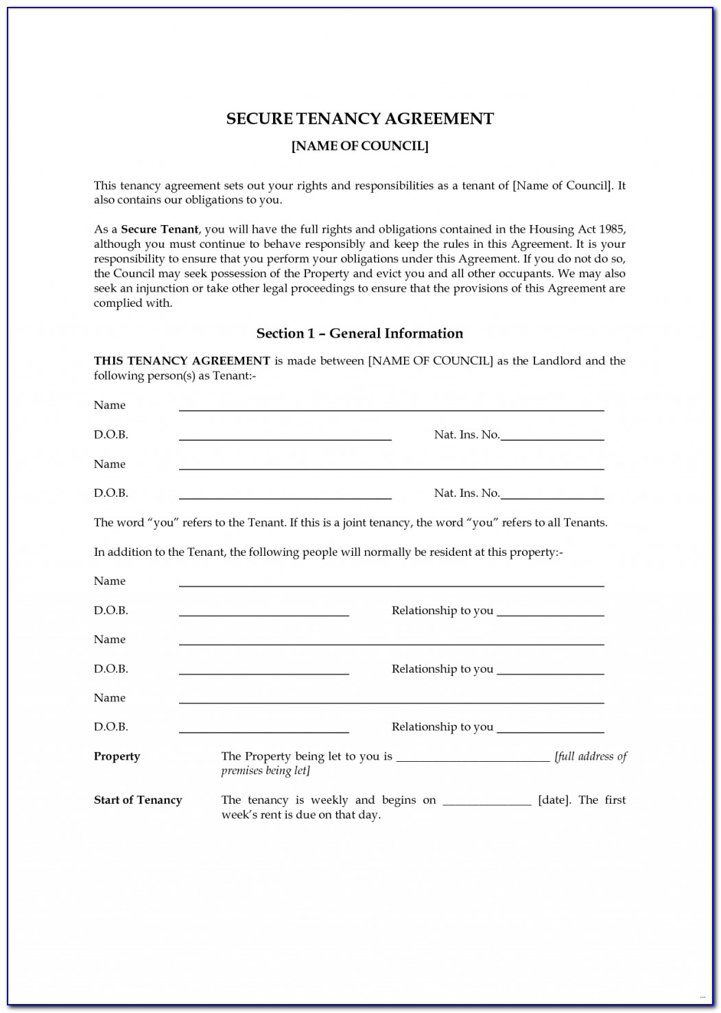 Free Texas Lease Extension Form