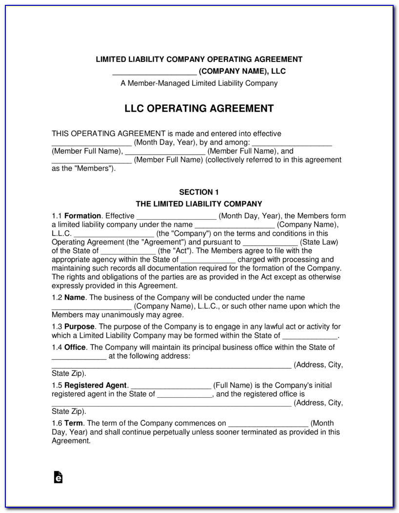 Free Texas Llc Operating Agreement Template