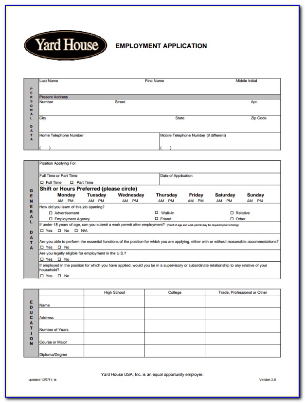 Job Application Form Template 433