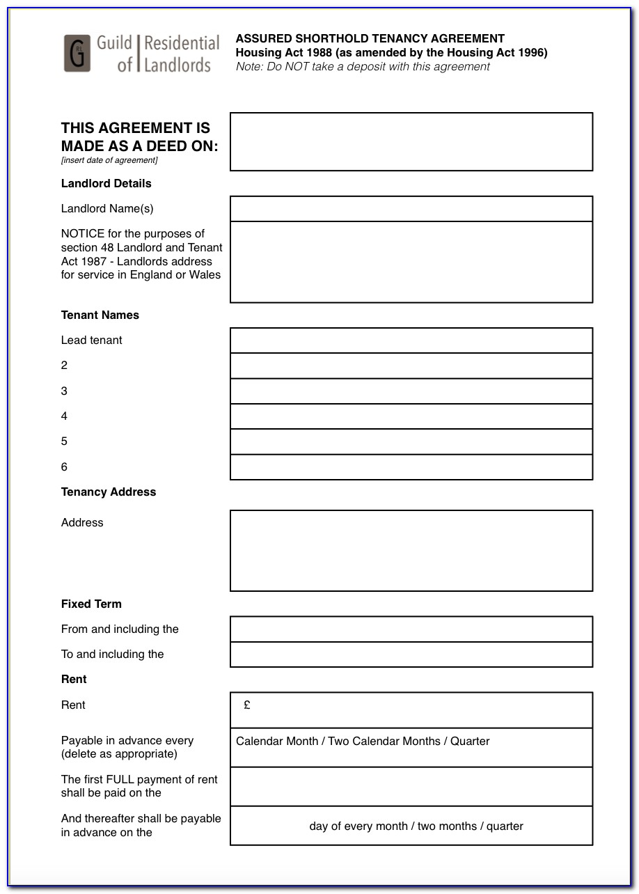 Lodger Agreement Form Free Download