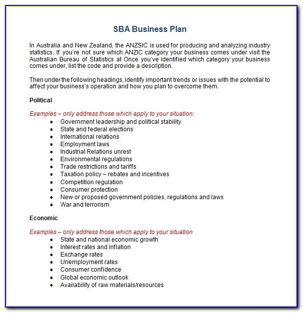 Business Plan Template Free Word Document Canada