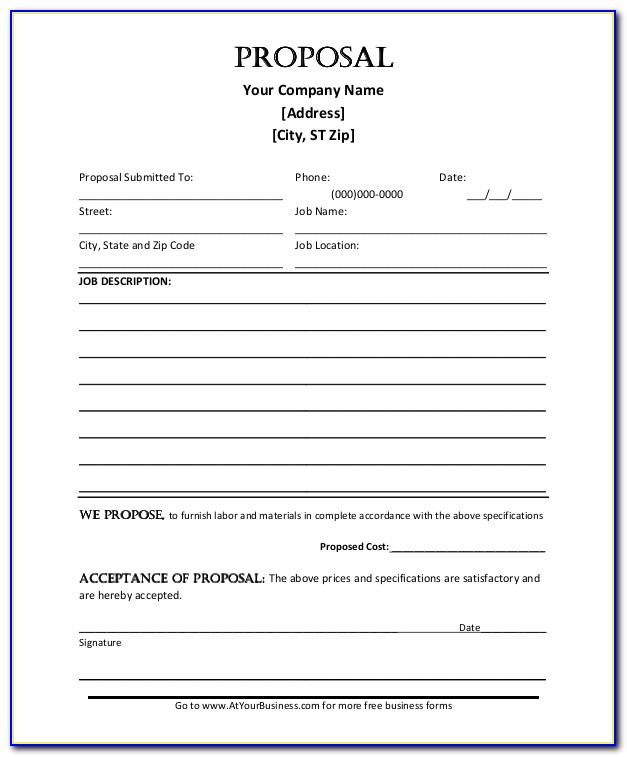 Business Proposal Template Word Doc Free Download