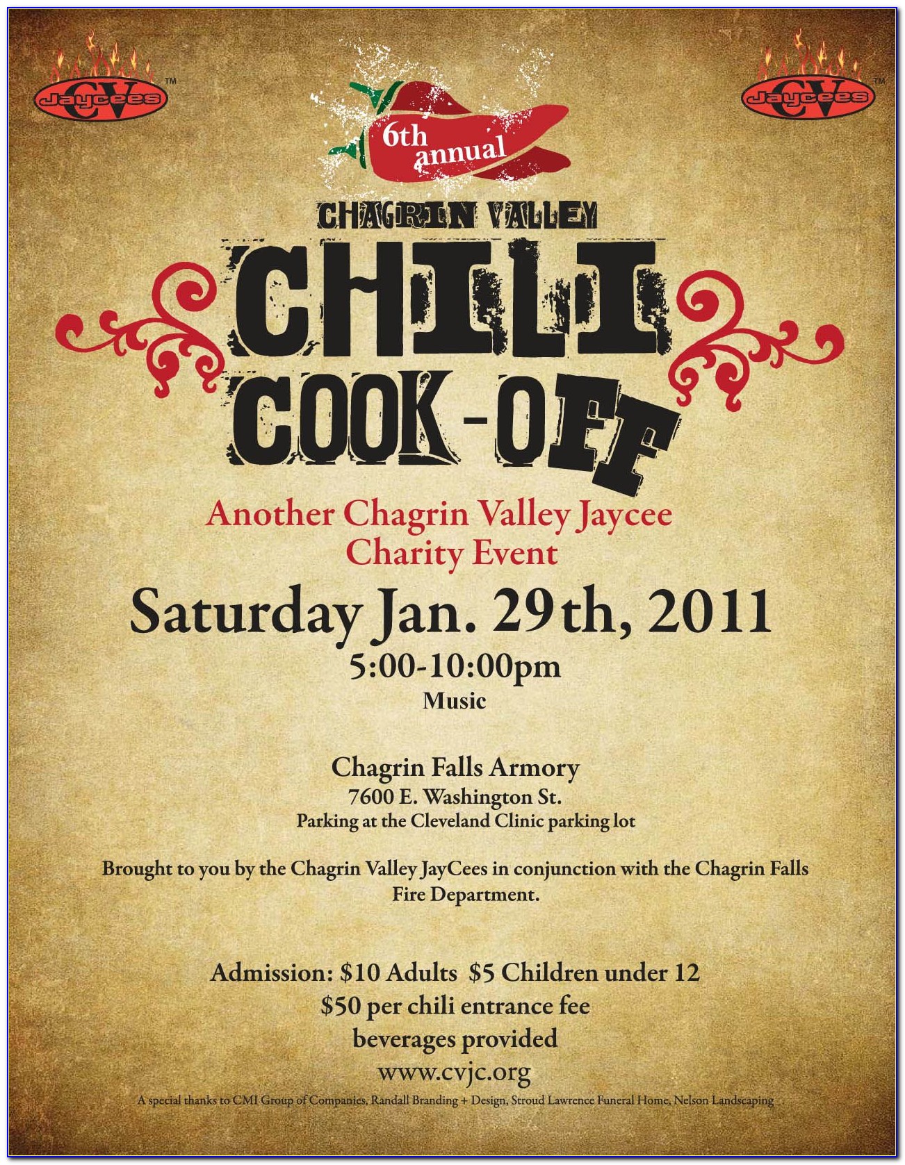 Chili Cook Off Flyer Template Free Vector