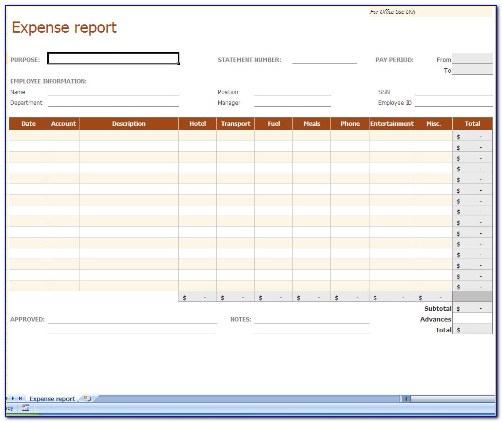 Daily Expense Spreadsheet Template Free