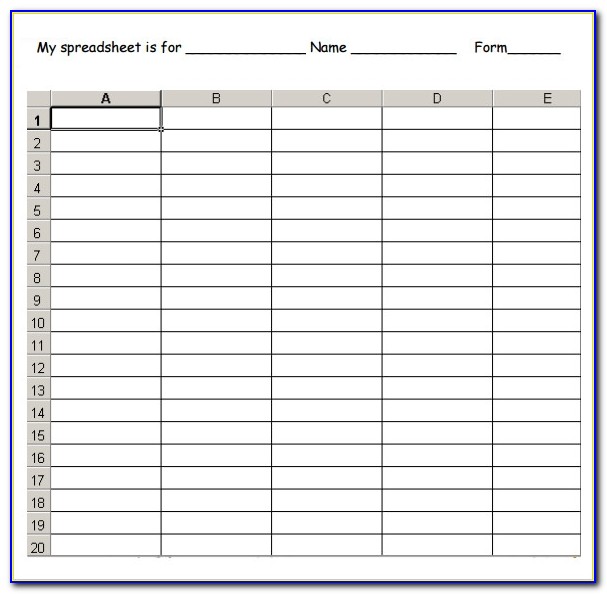 Downloadable Free Blank Spreadsheet Templates