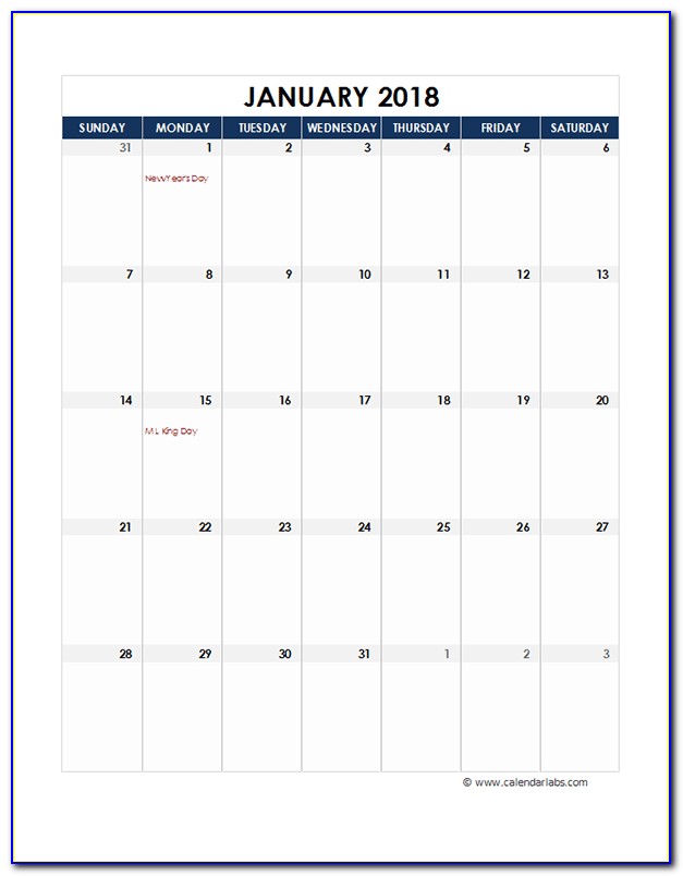 Excel Calendar Planning Template