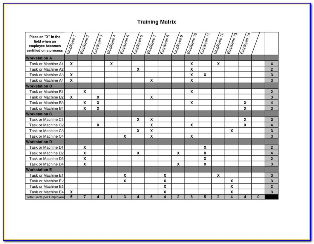 Excel Employee Training Tracker Template