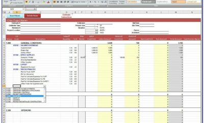 Excel Estimating Spreadsheet Templates