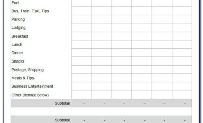 Excel Expense Report Form