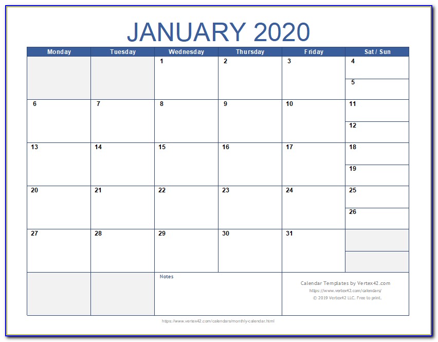 Excel Monthly Calendar Schedule Template