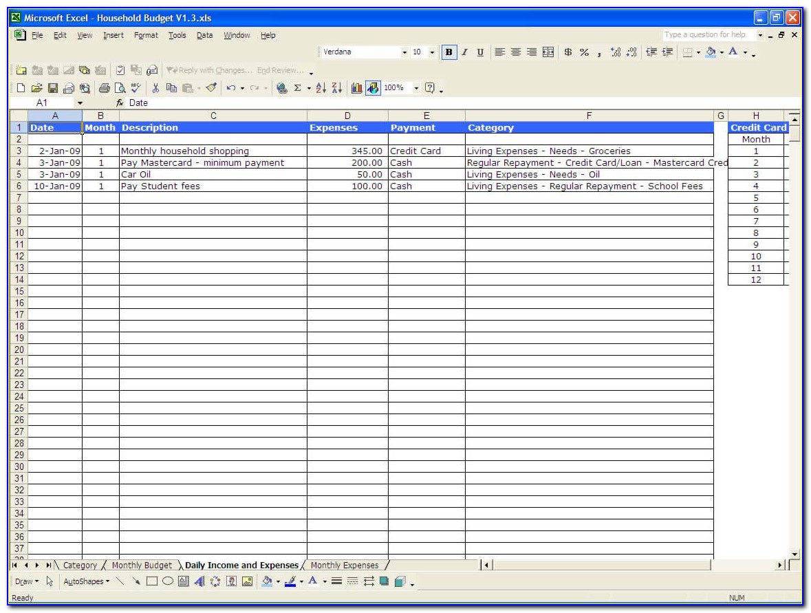 Excel Monthly Expense Tracking Template