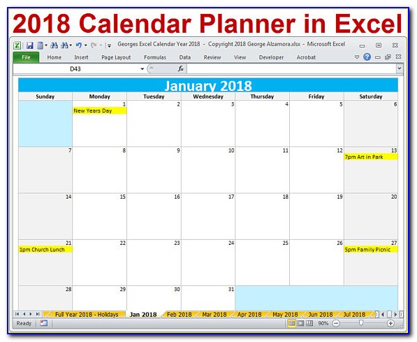 Excel Monthly Planner Template Download