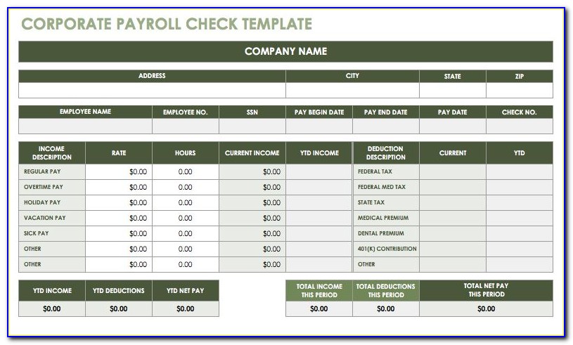 Excel Pay Stub Template Free