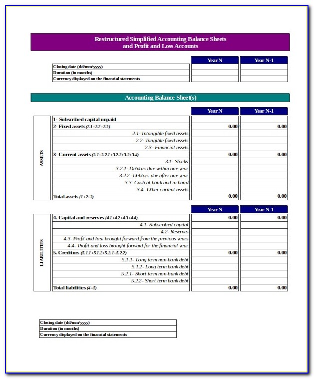 Excel Profit Loss Statement Template